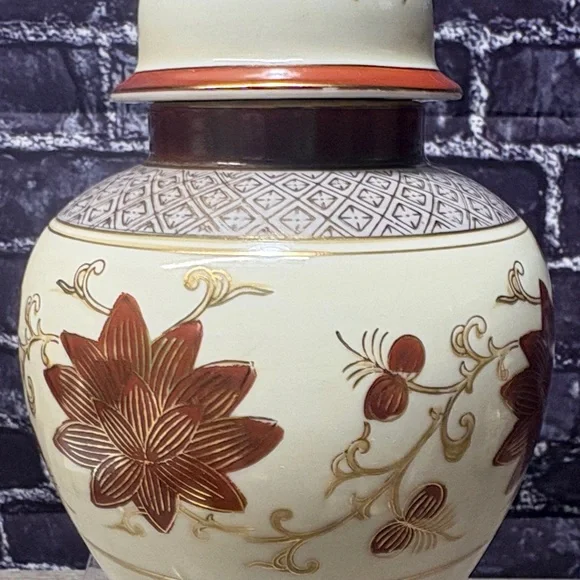 Andrea by Sadek Cream and Gold Ginger Jar - Picture 2 of 6